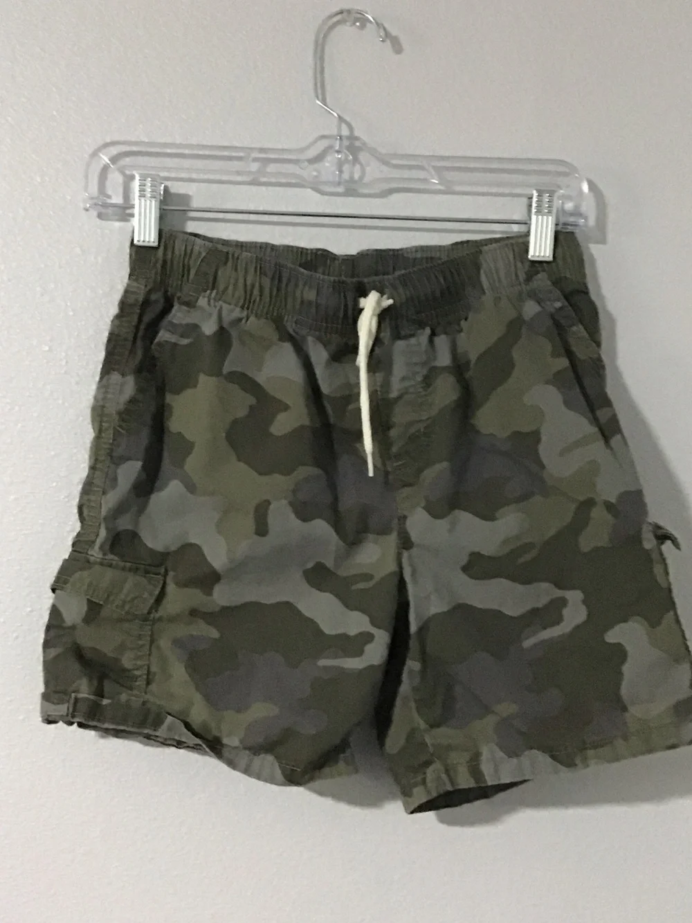 Boy Camo Drawstring Cargo Short